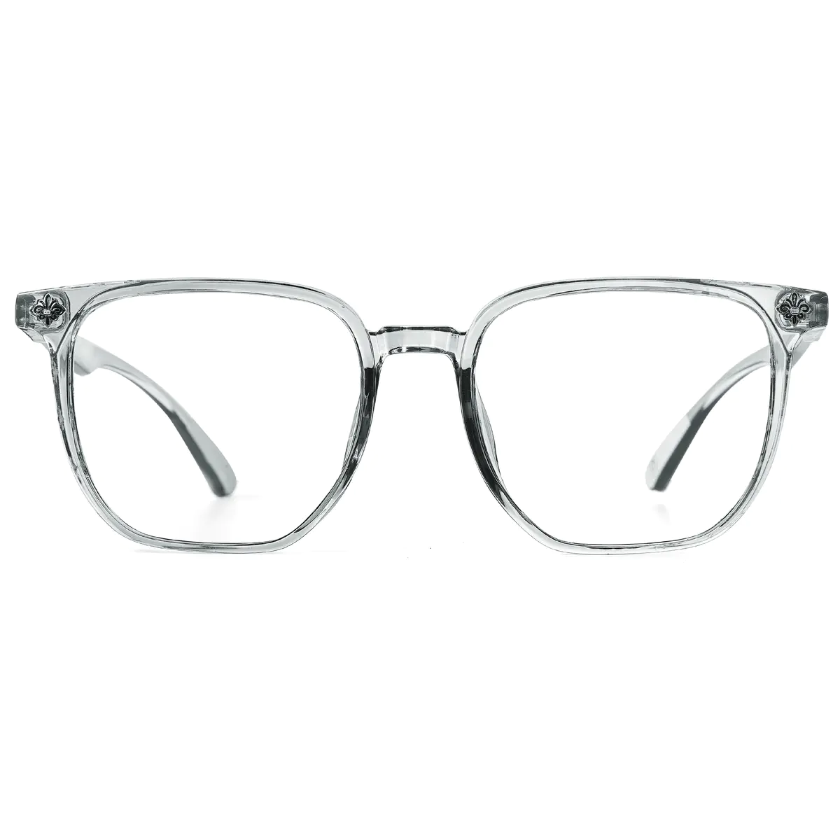 Square Transparent Gray Eyeglasses