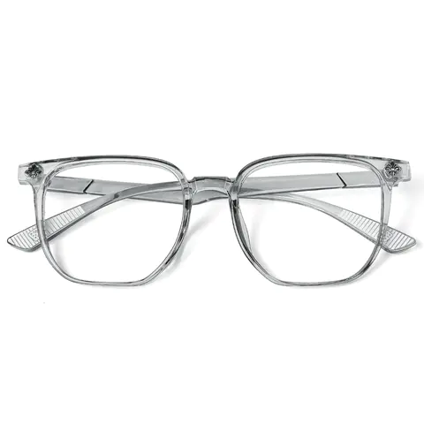 Square Transparent Gray Eyeglasses