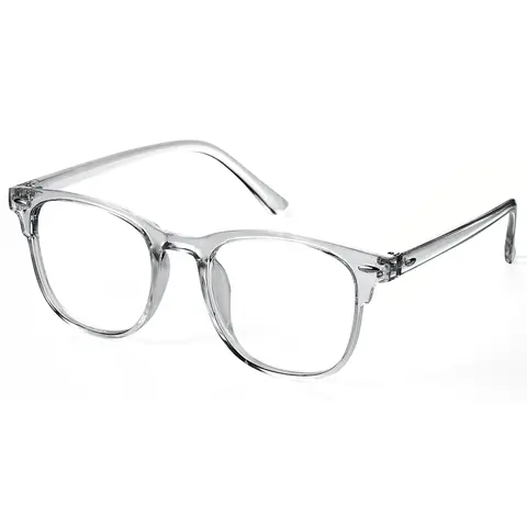 Square Transparent Gray Eyeglasses