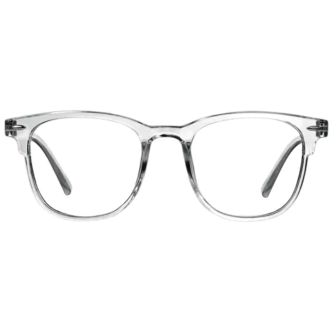 Square Transparent Gray Eyeglasses
