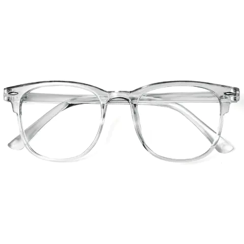 Square Transparent Gray Eyeglasses