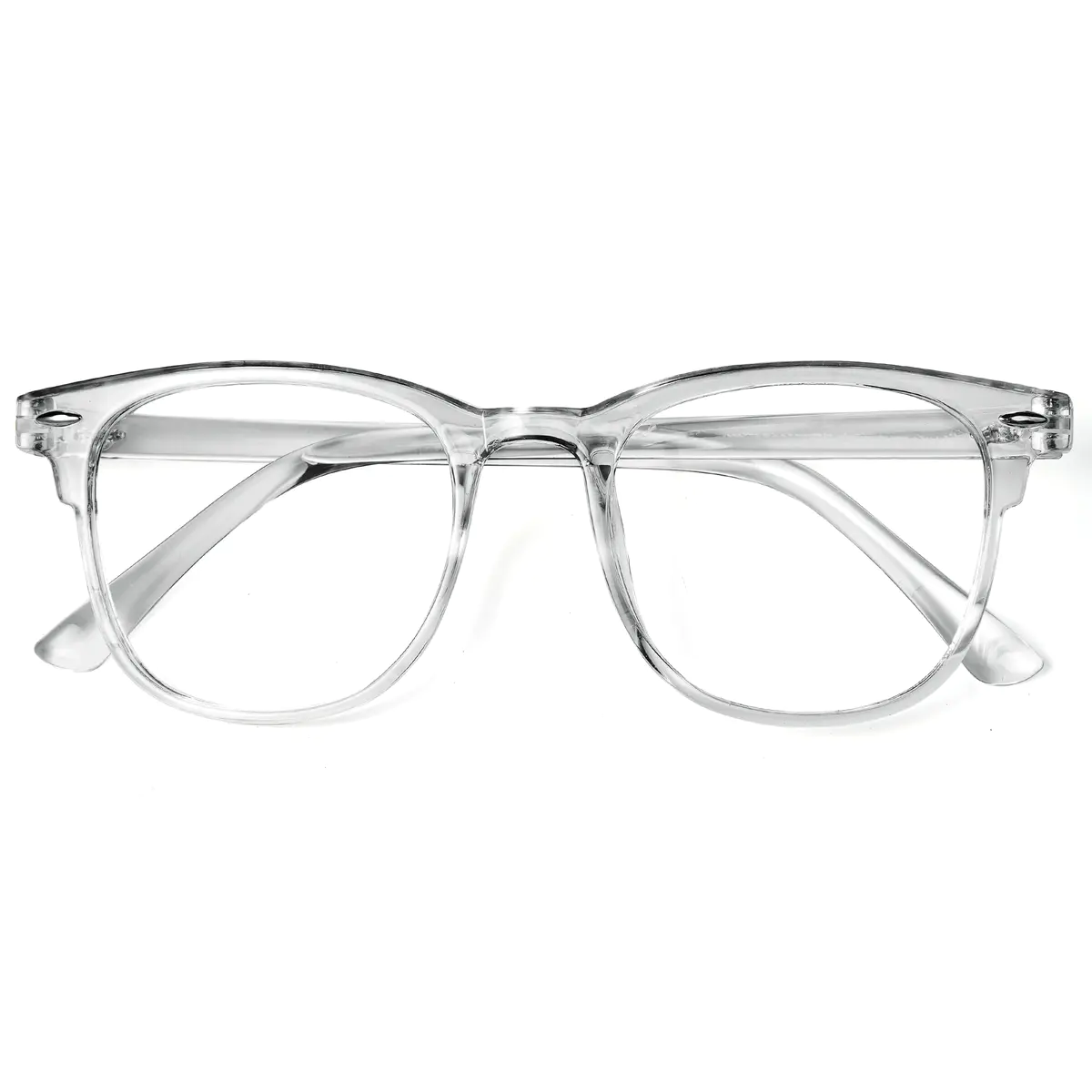 Square Transparent Gray Eyeglasses
