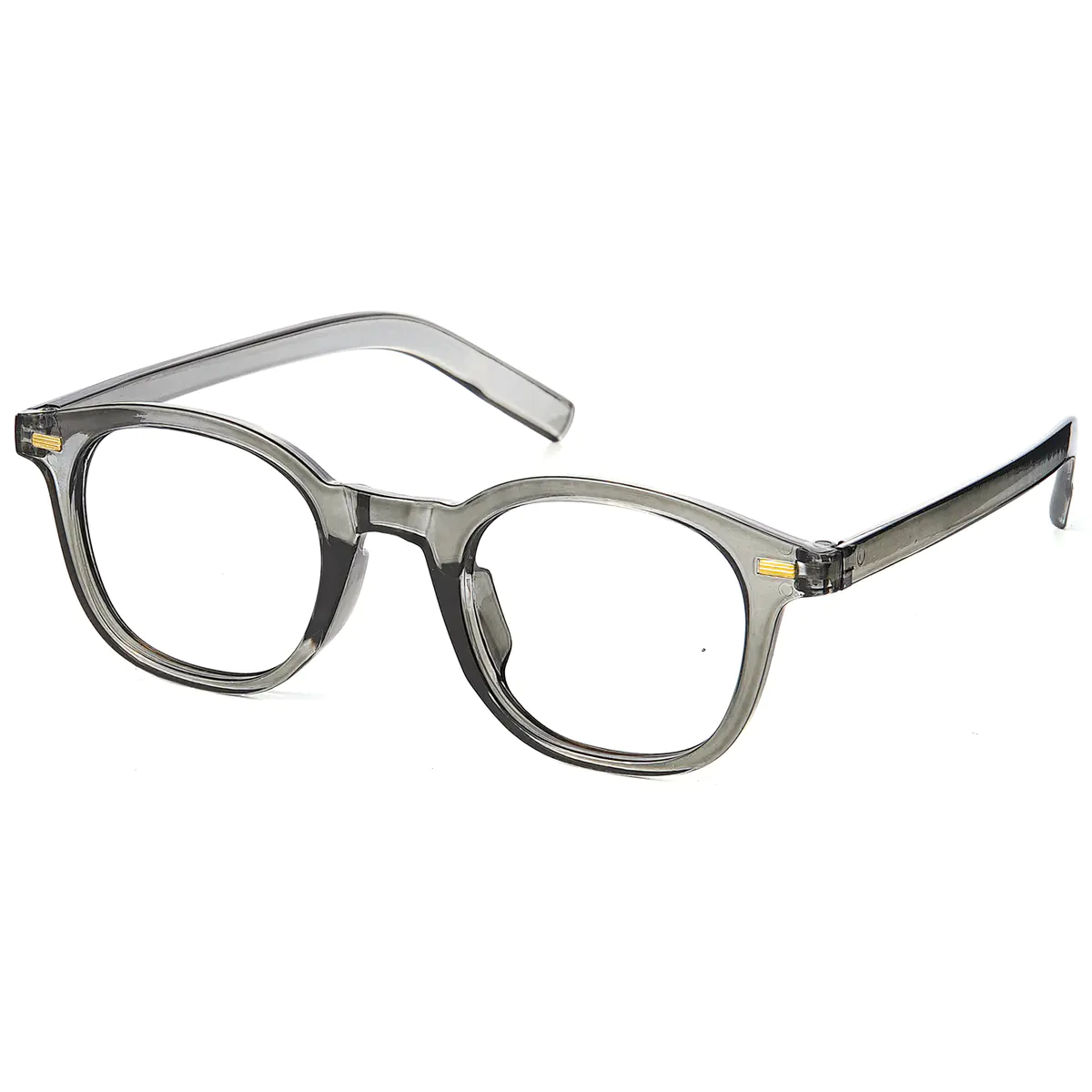 Square Transparent Gray Eyeglasses