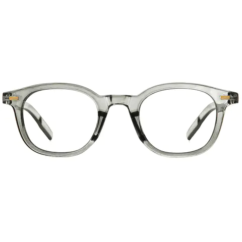 Square Transparent Gray Eyeglasses