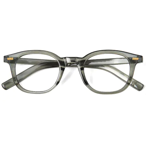 Square Transparent Gray Eyeglasses