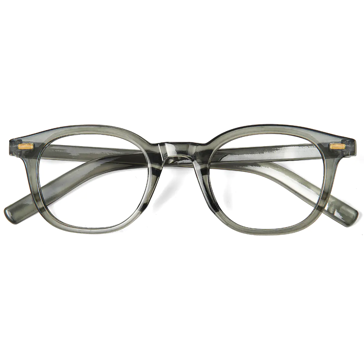 Square Transparent Gray Eyeglasses