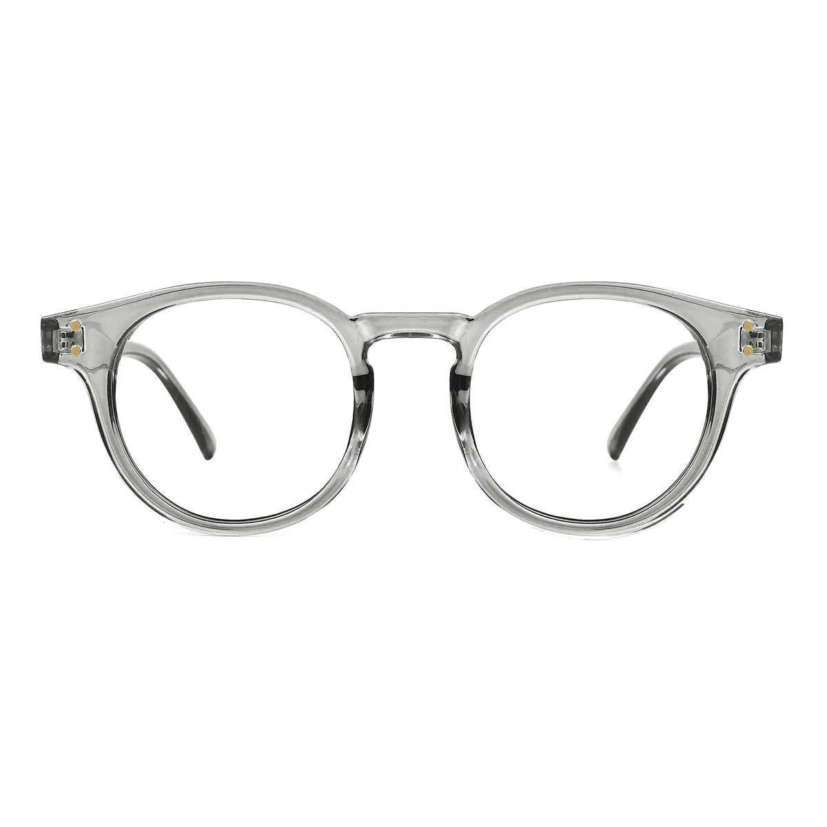 Round Transparent Gray Eyeglasses