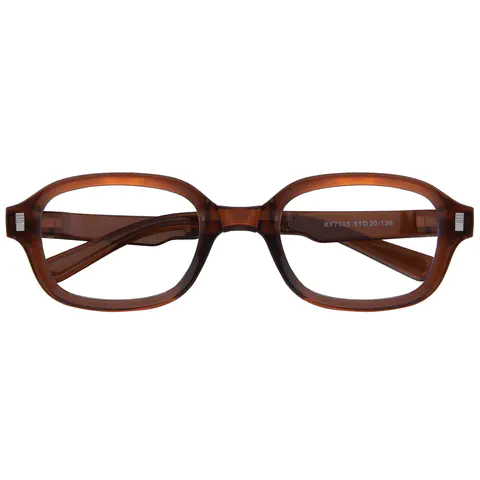 Rectangle Transparent Amber Eyeglasses