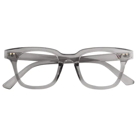 Square Transparent Gray Eyeglasses