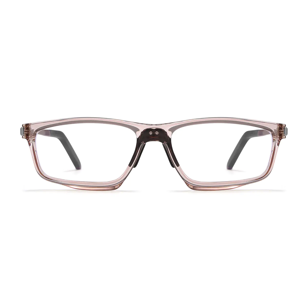 Rectangle Transparent Pink Eyeglasses