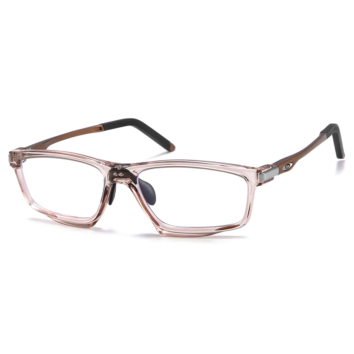 Rectangle Transparent Pink Eyeglasses