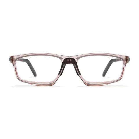Rectangle Transparent Pink Eyeglasses