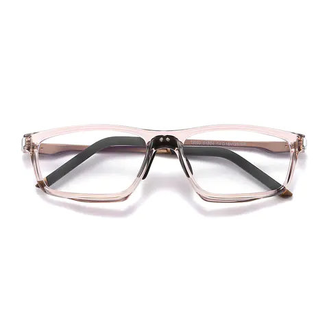 Rectangle Transparent Pink Eyeglasses