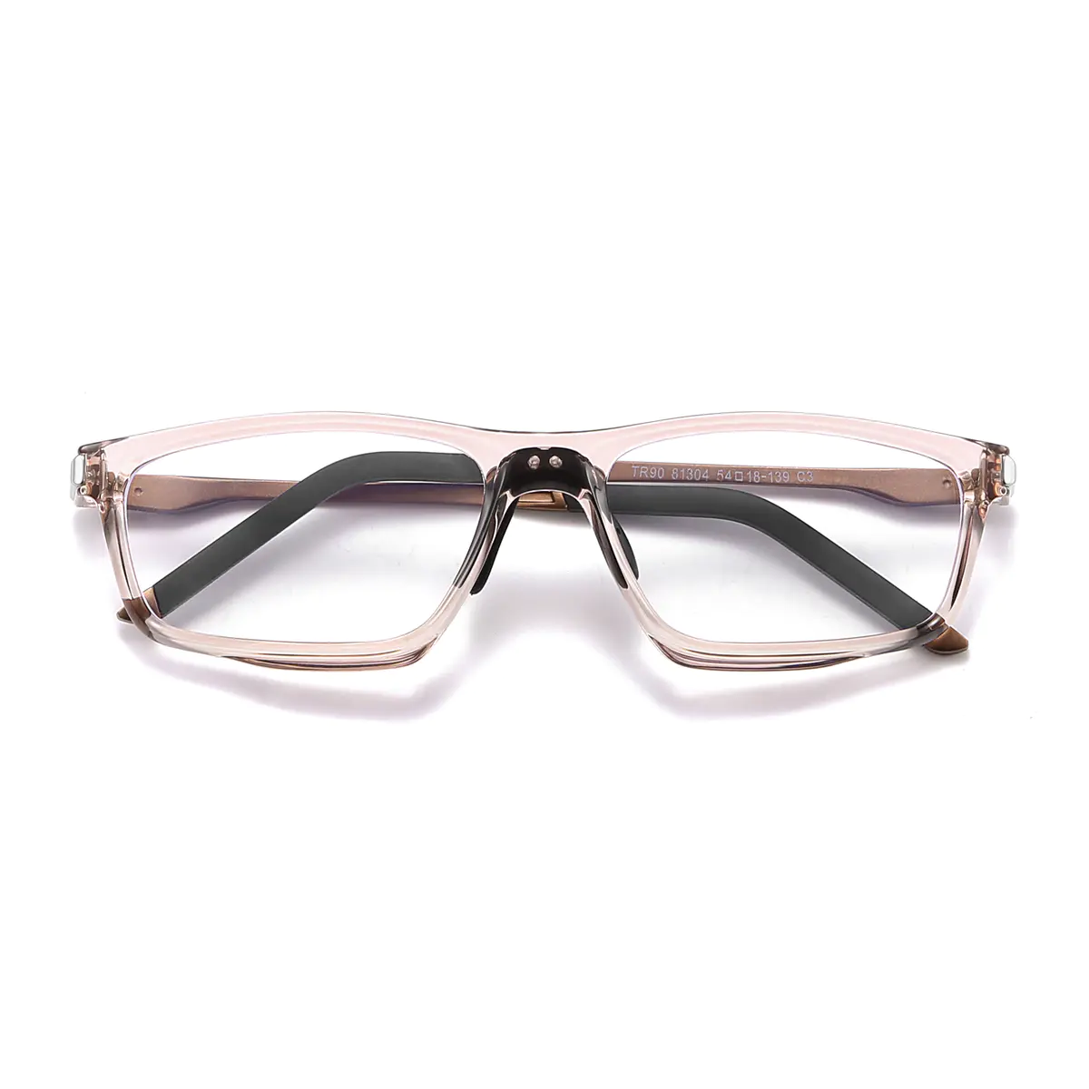 Rectangle Transparent Pink Eyeglasses