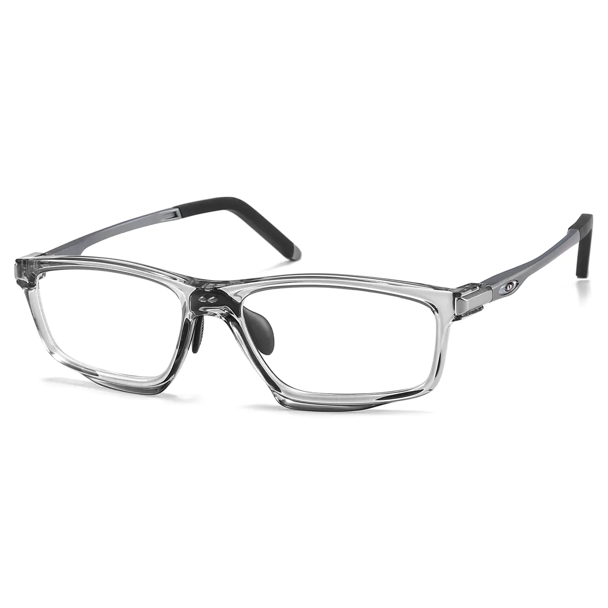 Rectangle Transparent Gray Eyeglasses