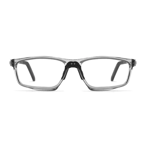 Rectangle Transparent Gray Eyeglasses