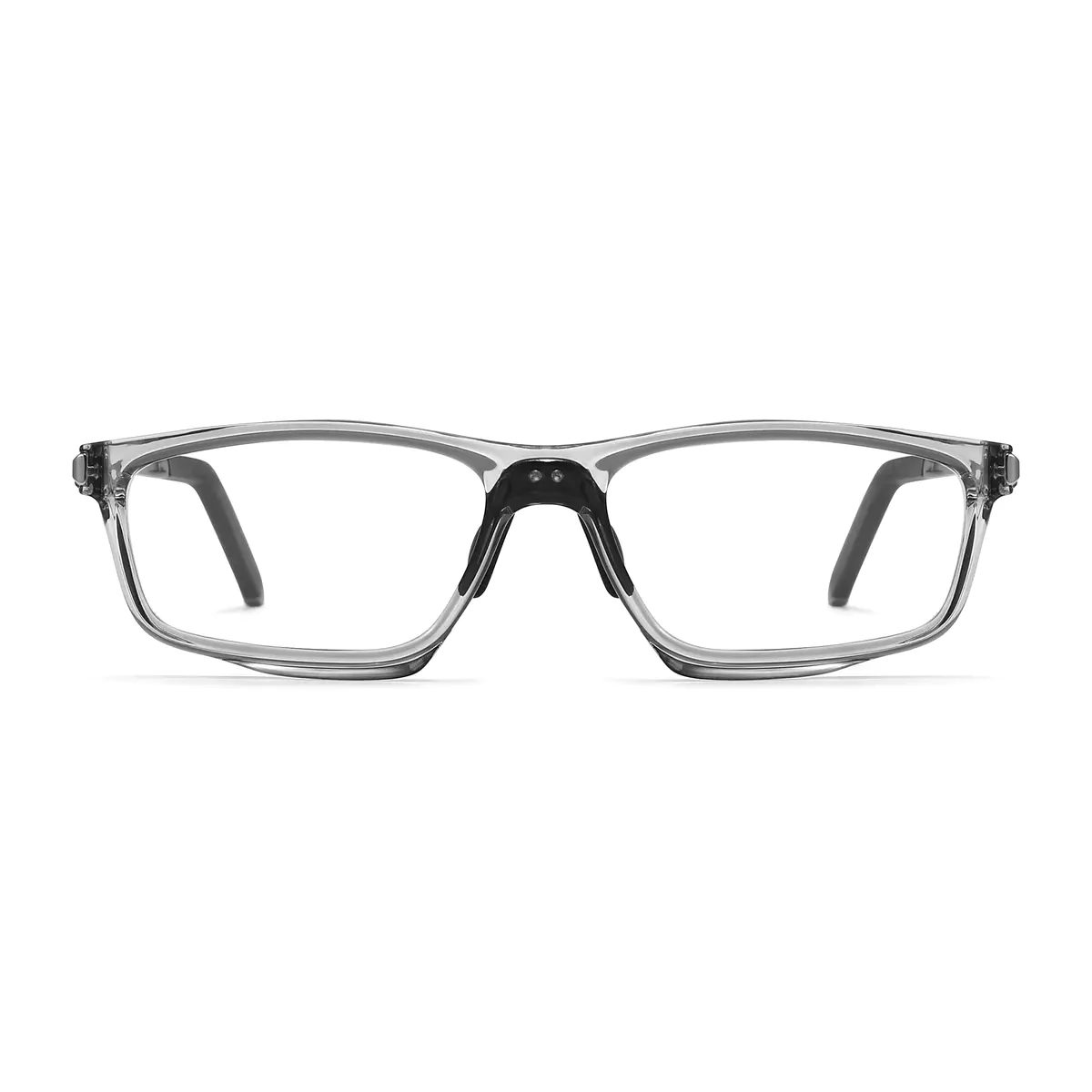 Rectangle Transparent Gray Eyeglasses