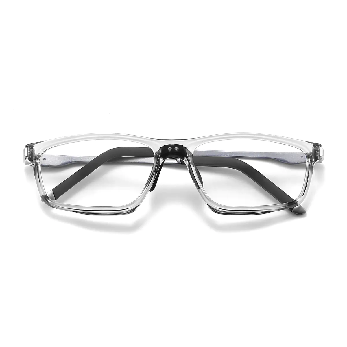 Rectangle Transparent Gray Eyeglasses