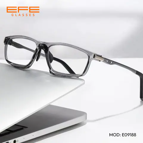 Rectangle Transparent Gray Eyeglasses