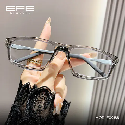 Rectangle Transparent Gray Eyeglasses