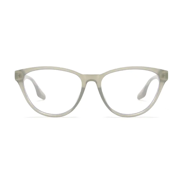 Cat-eye Transparent Gray Eyeglasses