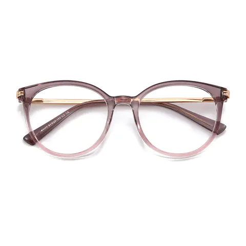 Round Gradient Pink Eyeglasses