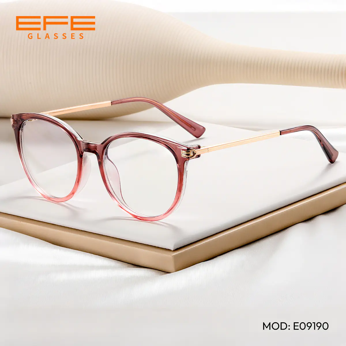 Round Gradient Pink Eyeglasses