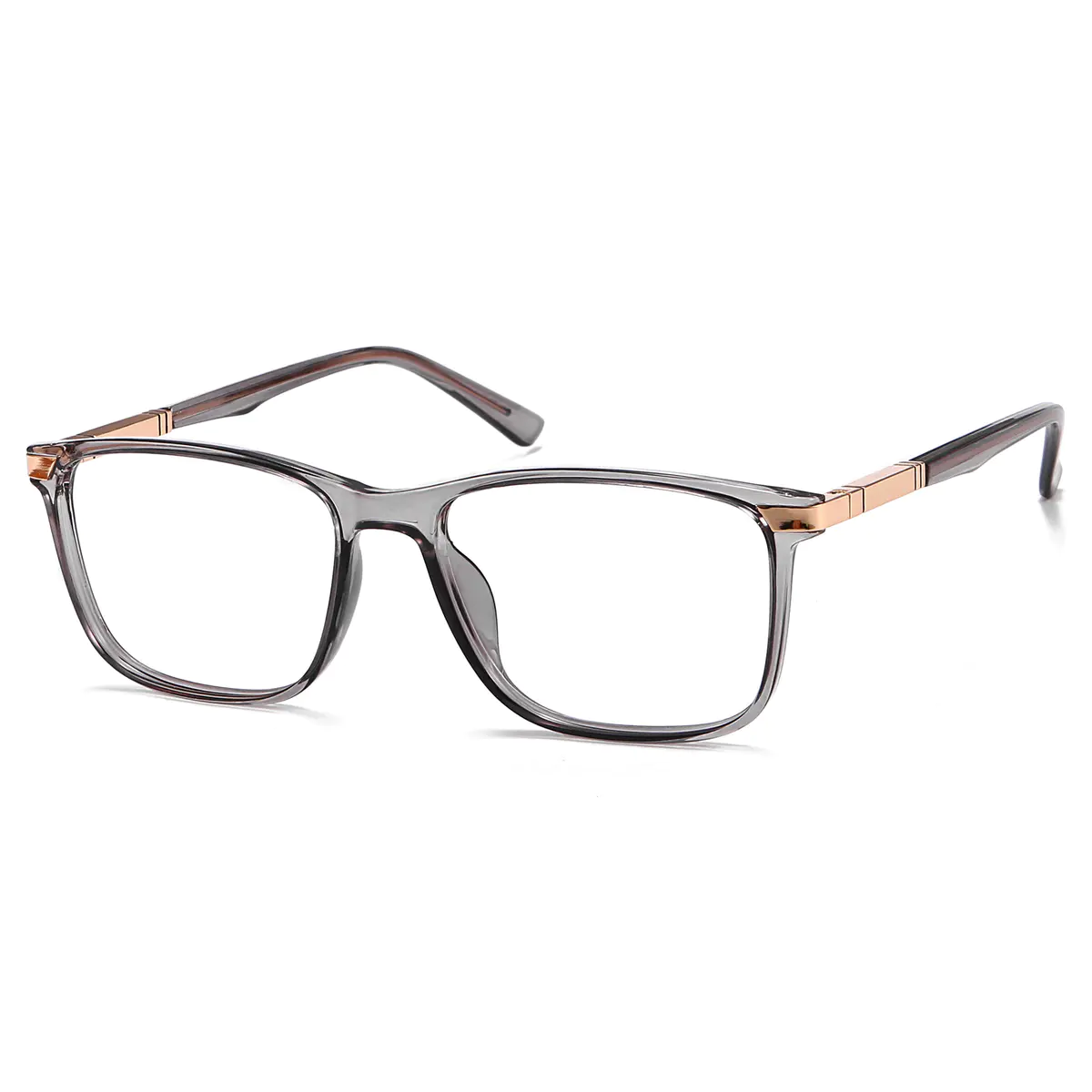 Rectangle Transparent Gray Eyeglasses