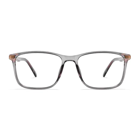 Rectangle Transparent Gray Eyeglasses