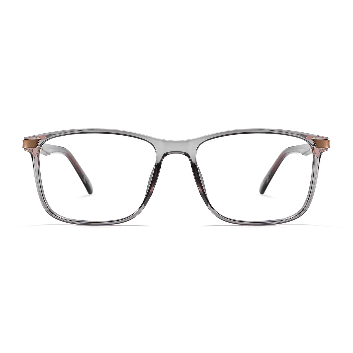 Rectangle Transparent Gray Eyeglasses