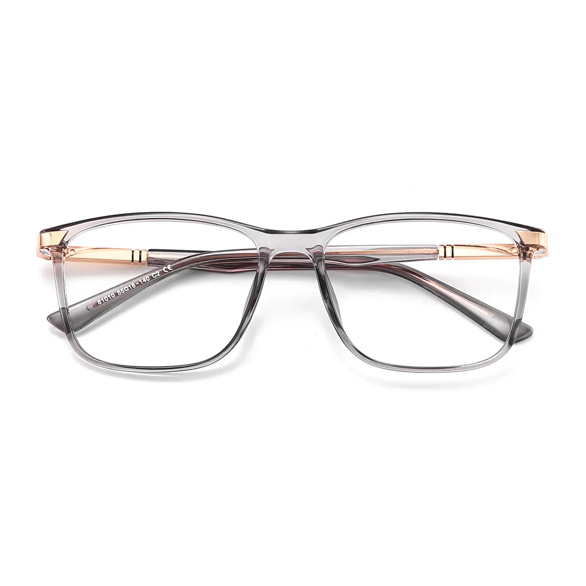 Rectangle Transparent Gray Eyeglasses