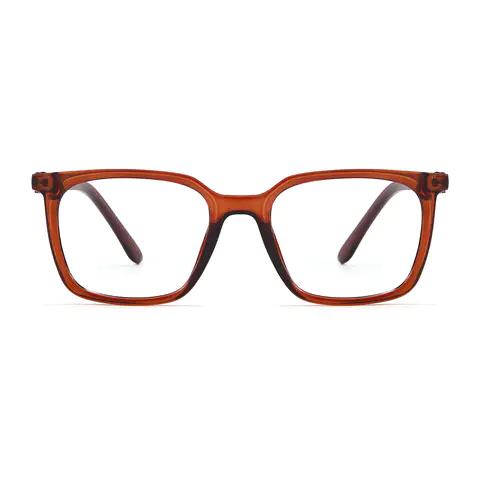 Square Light Brown Eyeglasses