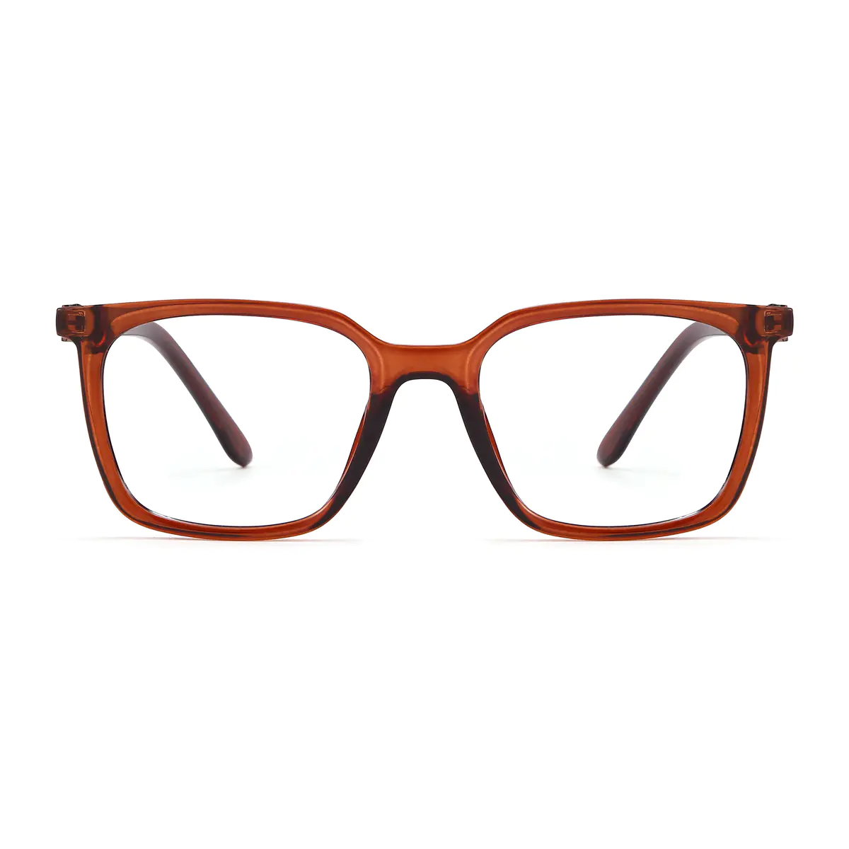 Square Light Brown Eyeglasses