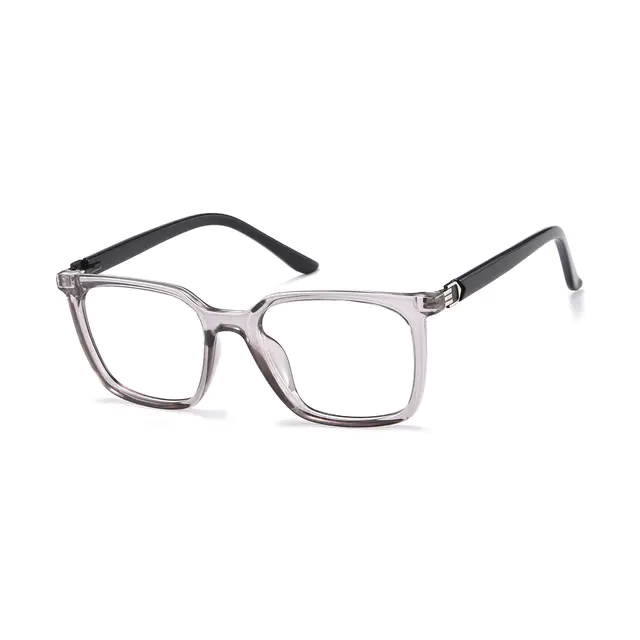 Square Transparent Gray Eyeglasses