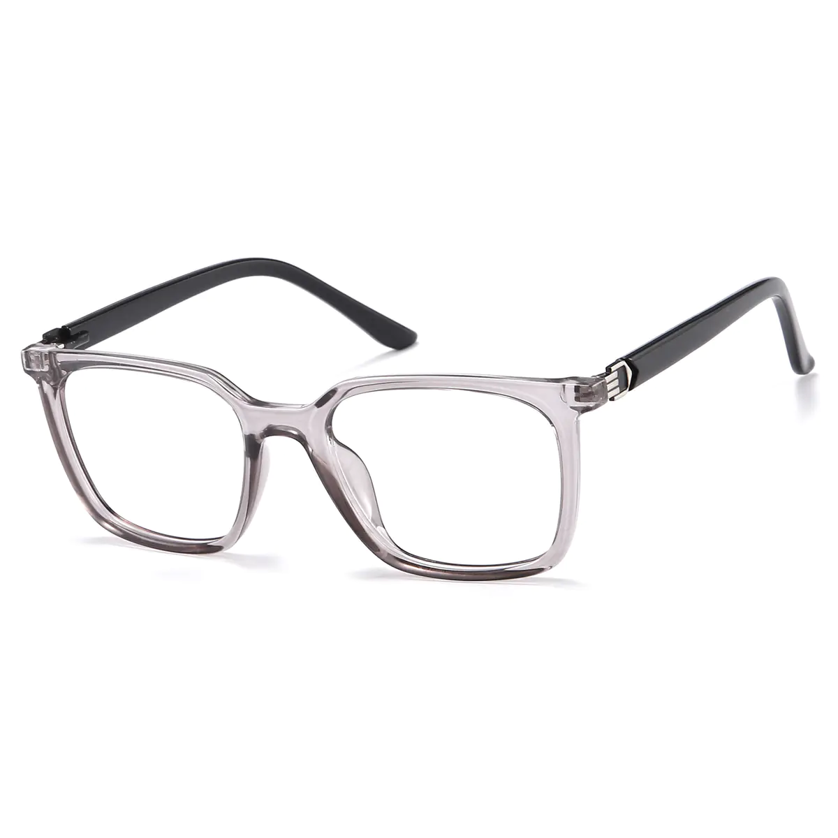 Square Transparent Gray Eyeglasses