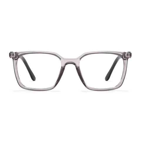 Square Transparent Gray Eyeglasses
