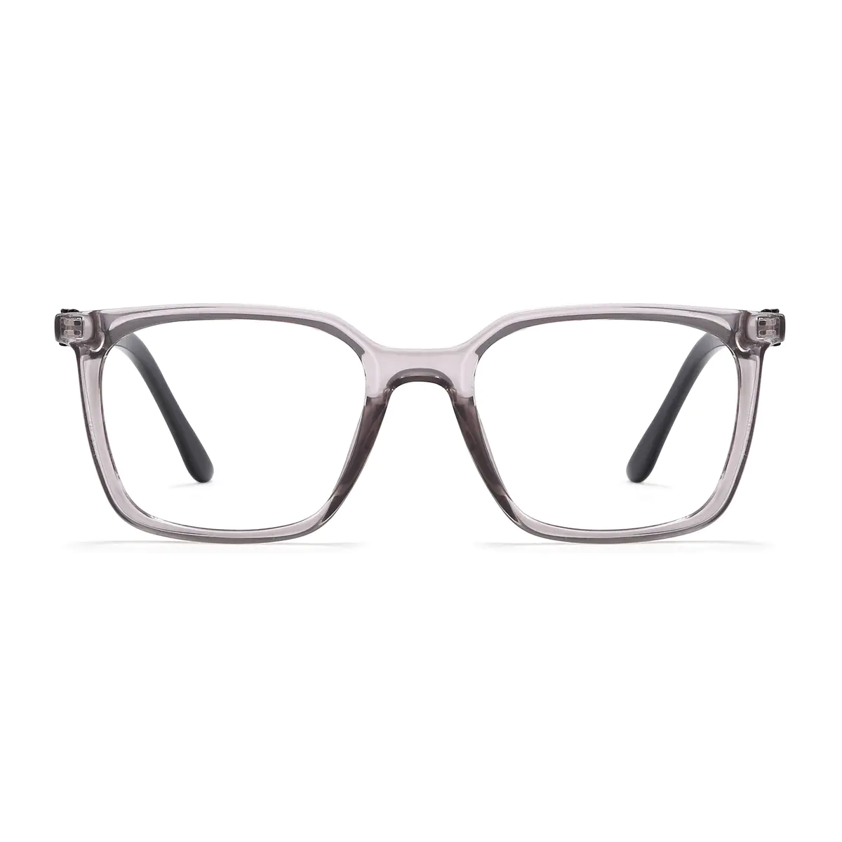 Square Transparent Gray Eyeglasses