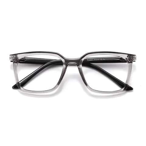 Square Transparent Gray Eyeglasses