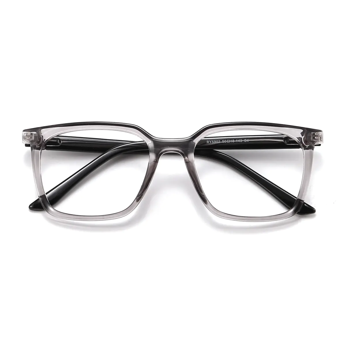 Square Transparent Gray Eyeglasses