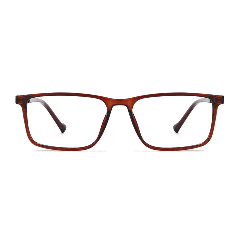 Rectangle Light Brown Eyeglasses