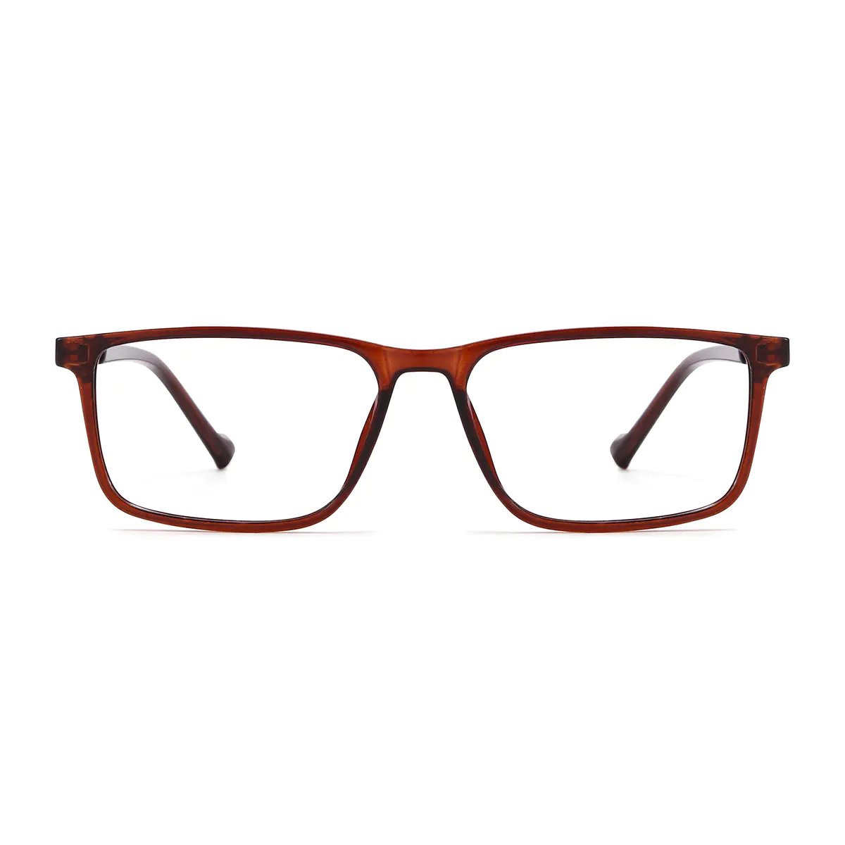 Rectangle Light Brown Eyeglasses