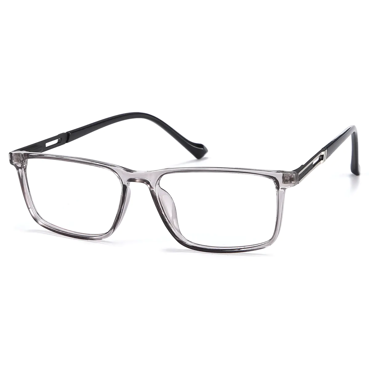 Rectangle Transparent Gray Eyeglasses