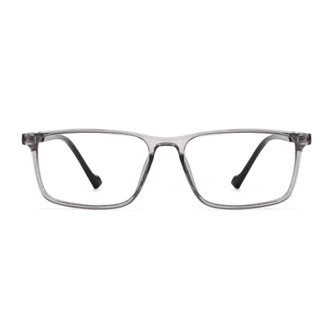 Rectangle Transparent Gray Eyeglasses