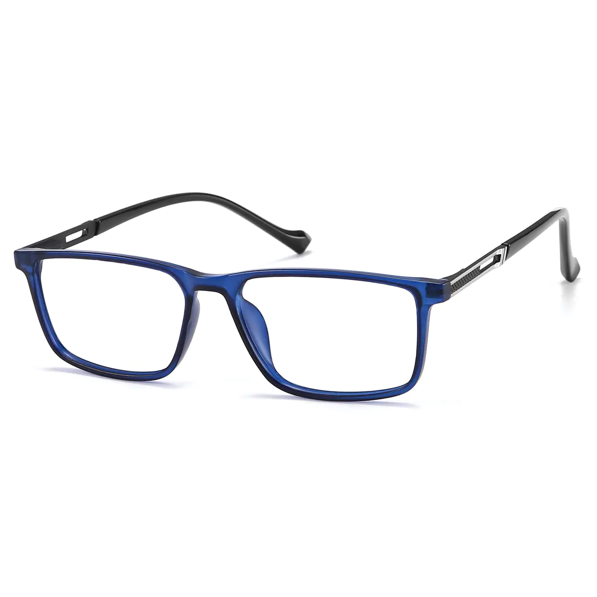Rectangle Transparent Blue Eyeglasses