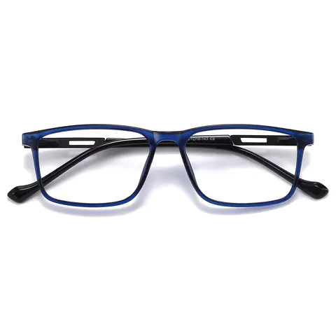 Rectangle Transparent Blue Eyeglasses