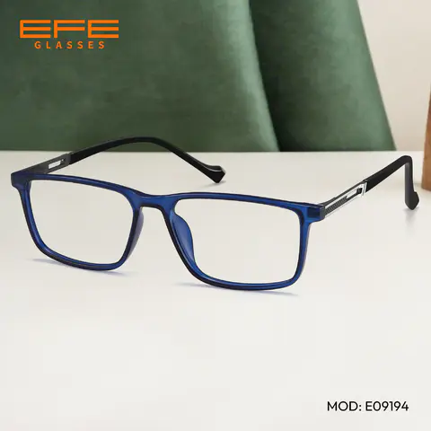 Rectangle Transparent Blue Eyeglasses