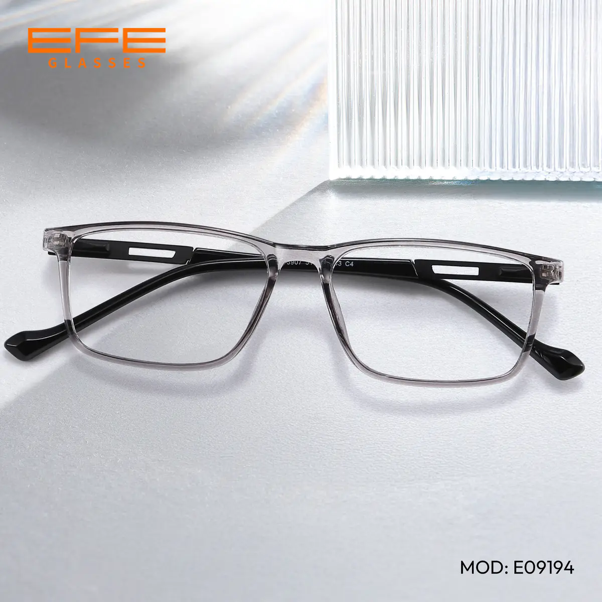 Rectangle Transparent Blue Eyeglasses