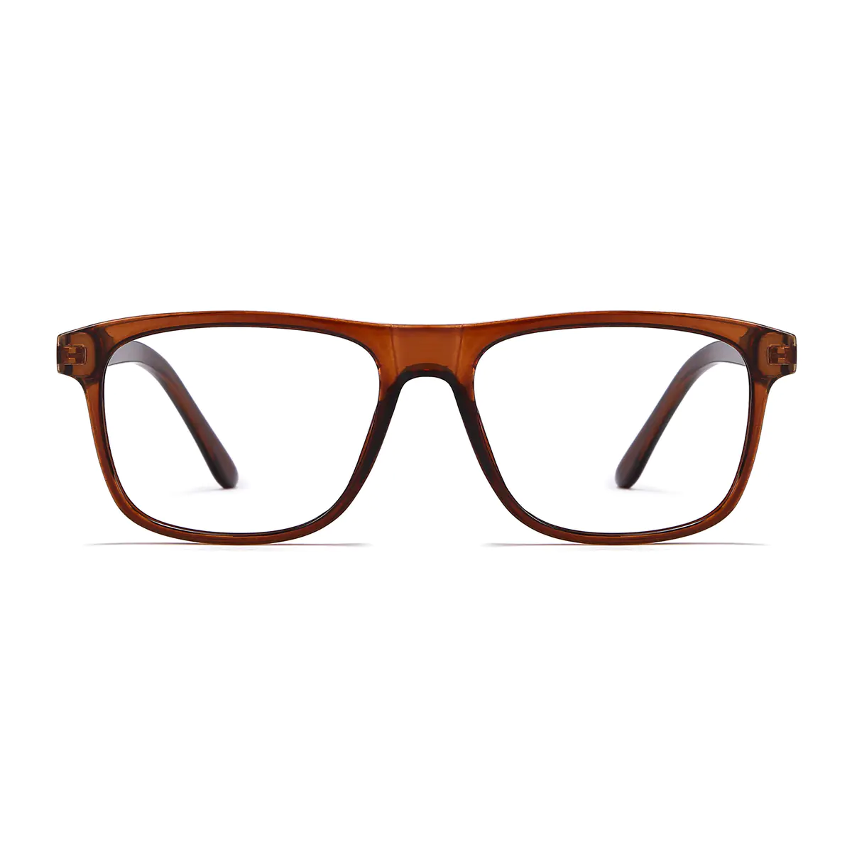Rectangle Light Brown Eyeglasses