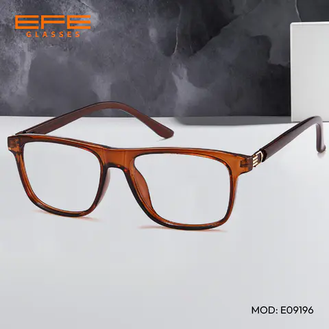 Rectangle Light Brown Eyeglasses