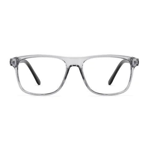 Rectangle Transparent Gray Eyeglasses